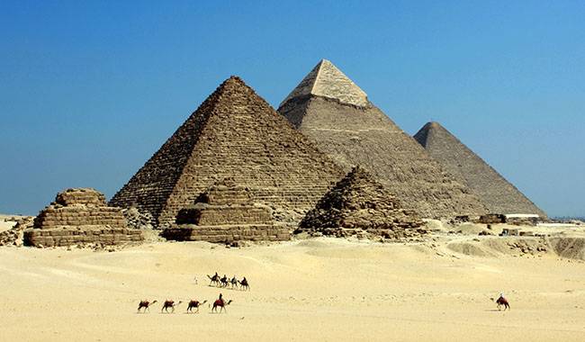 Pyramids Of Giza Taking Photos In Egypt